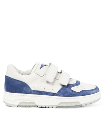 Sneakers in pelle con finiture in suede | Brunello Cucinelli Kids
