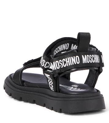 Sandali con pelle e logo   | Moschino Kids