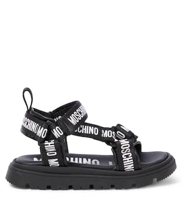 Sandali con pelle e logo   | Moschino Kids