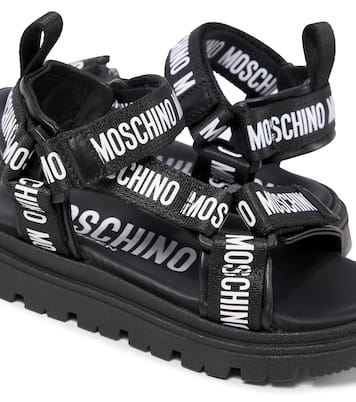 Sandali con pelle e logo   | Moschino Kids