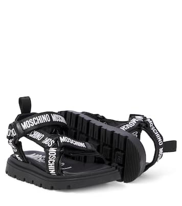 Sandali con pelle e logo   | Moschino Kids