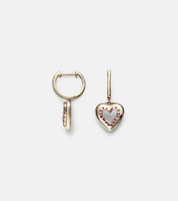 Boucles d'oreilles en or 14 ct, diamants et saphirs | Roxanne First