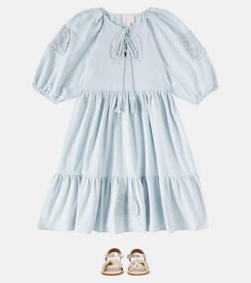 Crochet cotton chambray dress | Petite Amalie  