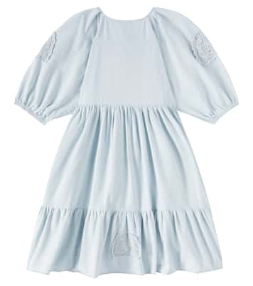 Crochet cotton chambray dress | Petite Amalie  