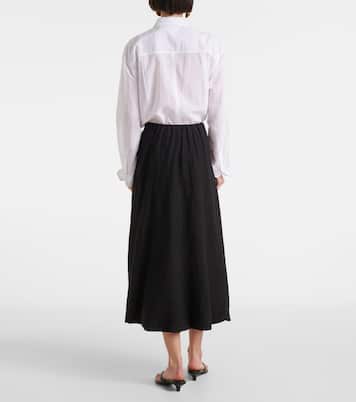 Jupe midi Rachelle en lin | Velvet