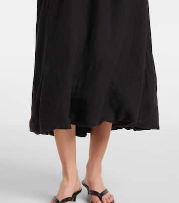 Jupe midi Rachelle en lin | Velvet