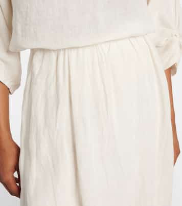 Rachelle linen midi skirt | Velvet