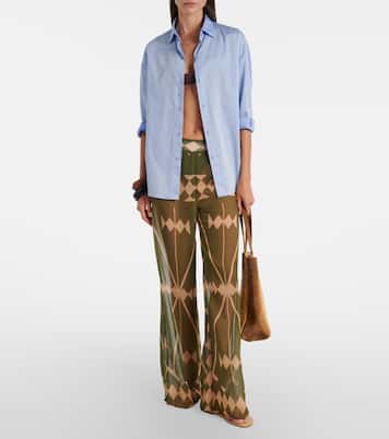 Printed sheer chiffon palazzo pants | Johanna Ortiz