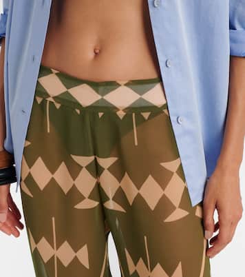 Printed sheer chiffon palazzo pants | Johanna Ortiz
