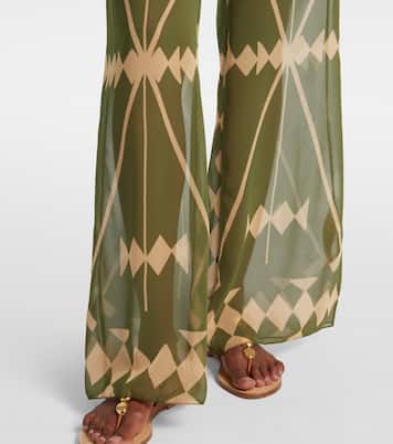 Printed sheer chiffon palazzo pants | Johanna Ortiz