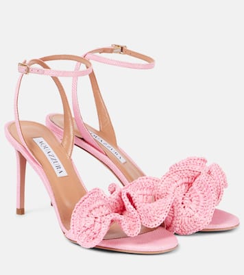 Noches Tropicales 85 raffia sandals | Aquazzura