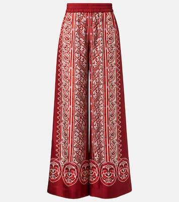 Printed silk twill palazzo pants | La DoubleJ