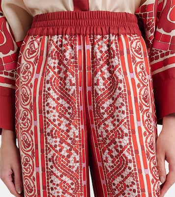 Printed silk twill palazzo pants | La DoubleJ