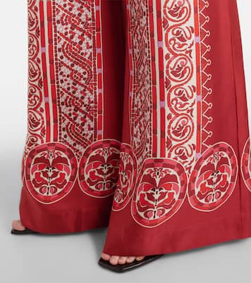 Printed silk twill palazzo pants | La DoubleJ