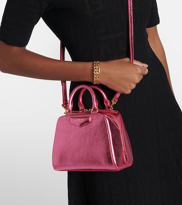Tote Antigona Cube Nano aus Metallic-Leder | Givenchy