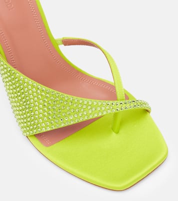 Shiona 95 crystal-embellished satin mules | Amina Muaddi