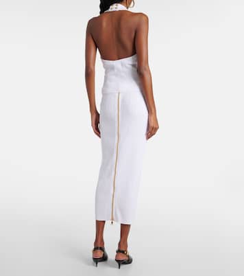 Top in maglia a trecce con scollo all’americana | Balmain