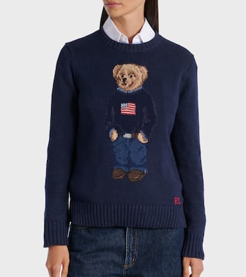 Polo Bear intarsia cotton and linen sweater | Polo Ralph Lauren