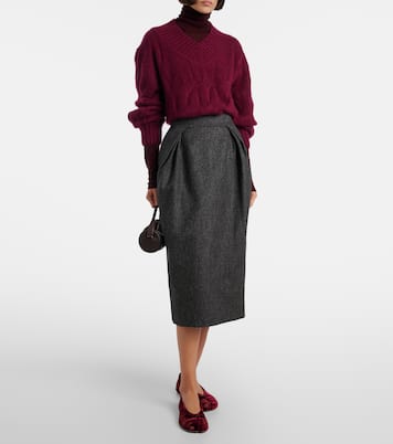 High-rise wool pencil skirt | Maison Margiela