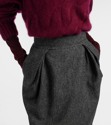 High-rise wool pencil skirt | Maison Margiela