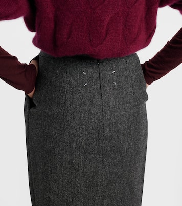 High-rise wool pencil skirt | Maison Margiela