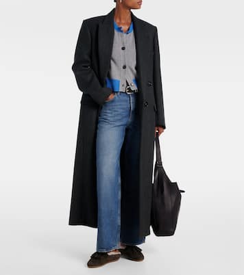 H693 shearling-lined suede slippers | Hogan