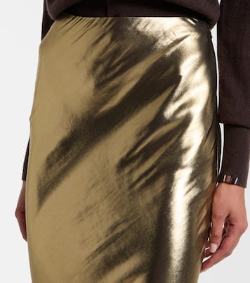 Metallic satin maxi skirt | Self-Portrait