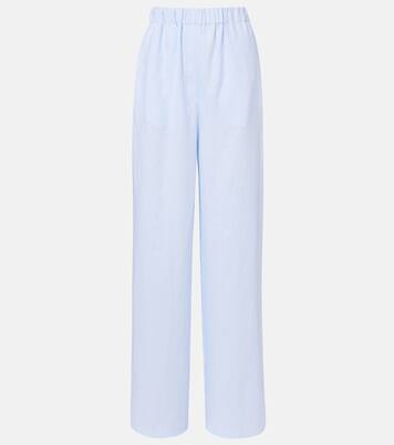 Weite High-Rise-Hose Valerio aus Leinen | Loro Piana
