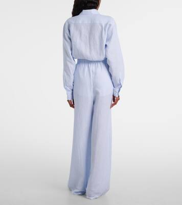 Weite High-Rise-Hose Valerio aus Leinen | Loro Piana