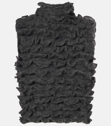 Ruffled mohair-blend turtleneck top | Alaïa