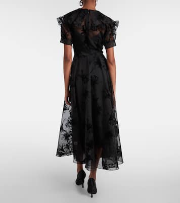 Ruffled floral organza midi dress | Rodarte