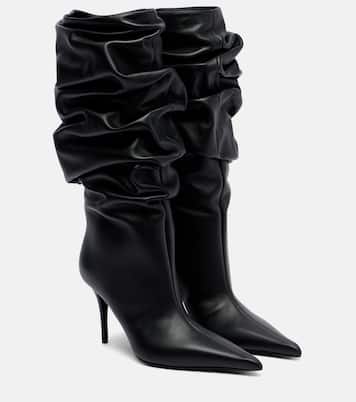 Anok 90 leather mid-calf boots | Amina Muaddi