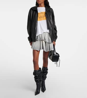 Anok 90 leather mid-calf boots | Amina Muaddi