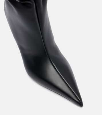 Anok 90 leather mid-calf boots | Amina Muaddi