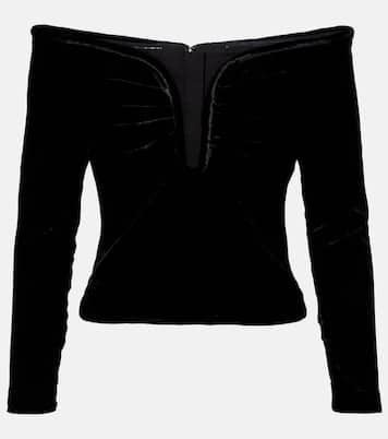 Off-shoulder velvet top | Roland Mouret