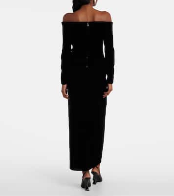 Off-shoulder velvet top | Roland Mouret