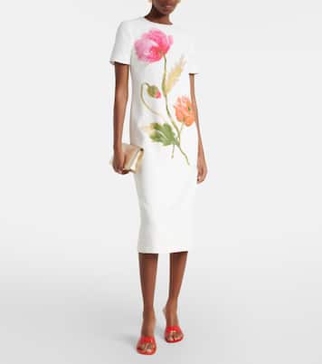 Floral crêpe midi dress | Carolina Herrera