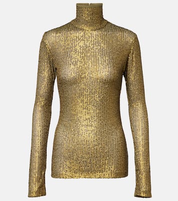 Sequined turtleneck top | Norma Kamali