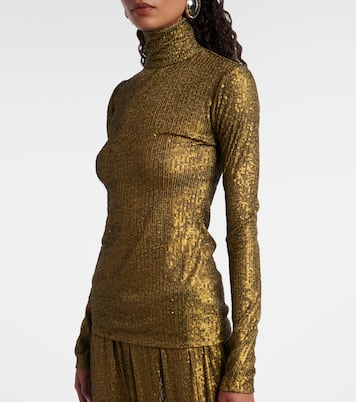 Sequined turtleneck top | Norma Kamali