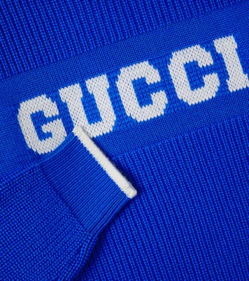 Logo jacquard wool polo sweater | Gucci Kids