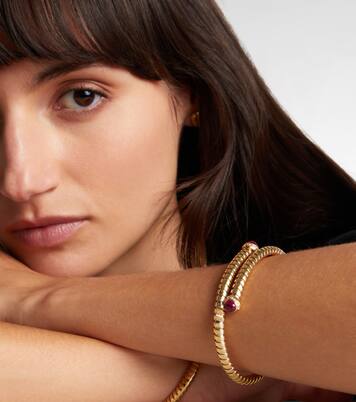 18kt yellow gold bangle with rubies and diamonds | Marina B