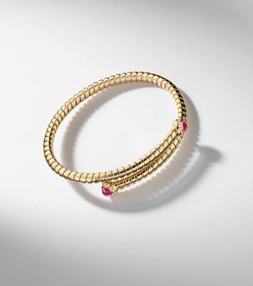 18kt yellow gold bangle with rubies and diamonds | Marina B