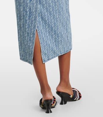 Printed denim midi dress | Dries Van Noten