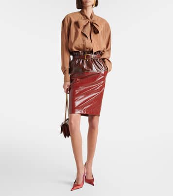 Jupe crayon en coton | Saint Laurent