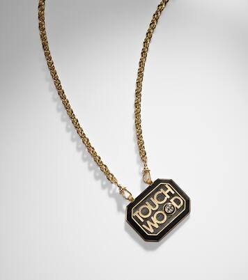 Halskette Scapular aus 18kt Gelbgold mit Ebenholz und Diamant | Marie Lichtenberg