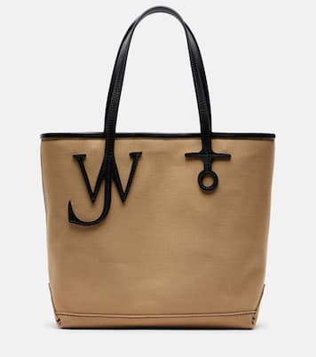 Leather-trimmed canvas tote bag | JW Anderson