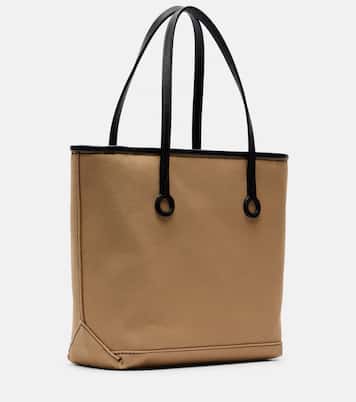Leather-trimmed canvas tote bag | JW Anderson