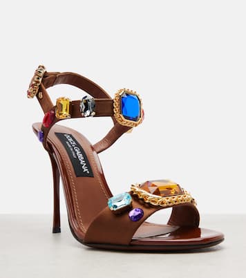 Keira 2.0 105 embellished satin sandals | Dolce&Gabbana
