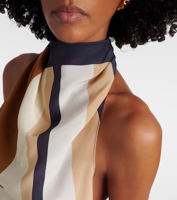 Printed halterneck silk top | SIR