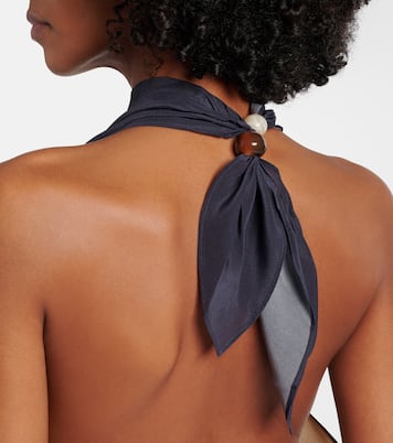 Printed halterneck silk top | SIR